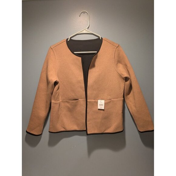 J.Jill Wearever Double-Knit Reversible Jacket - Size XSP PSX - Almond/Black - Picture 1 of 8